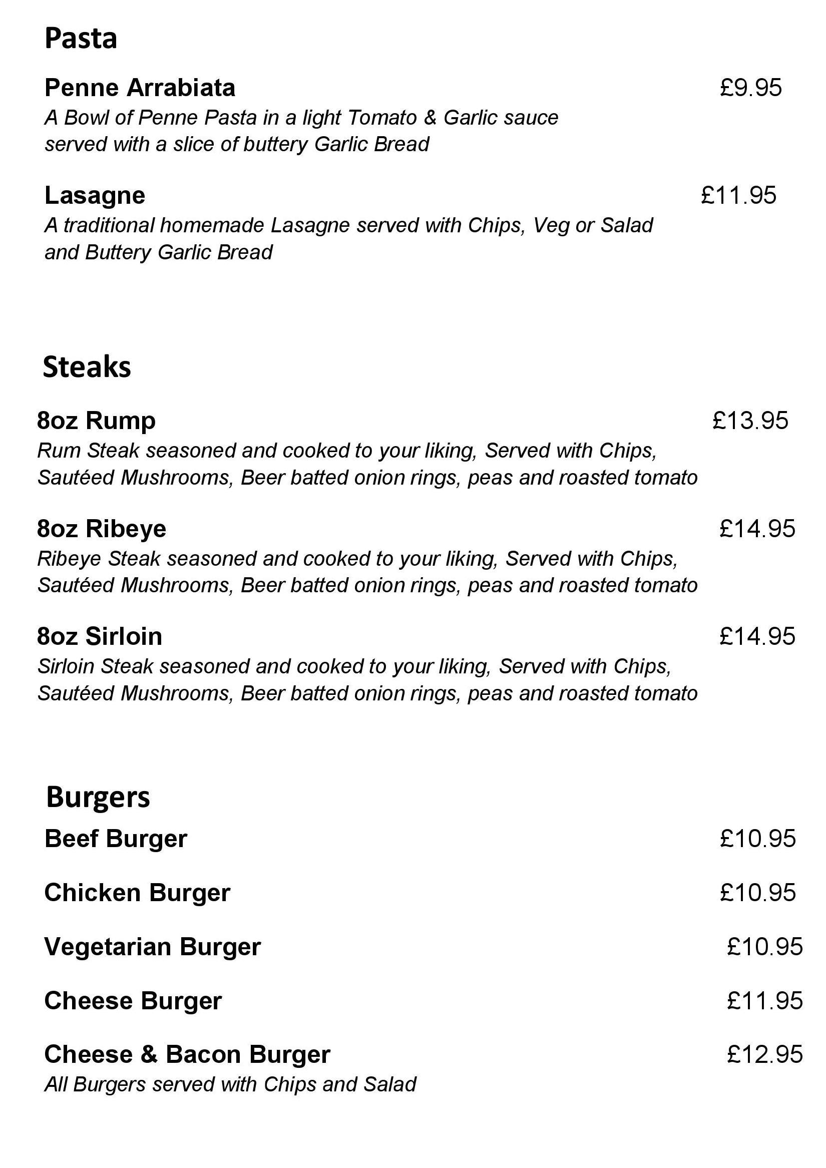  Menu The Woodman's Cottage